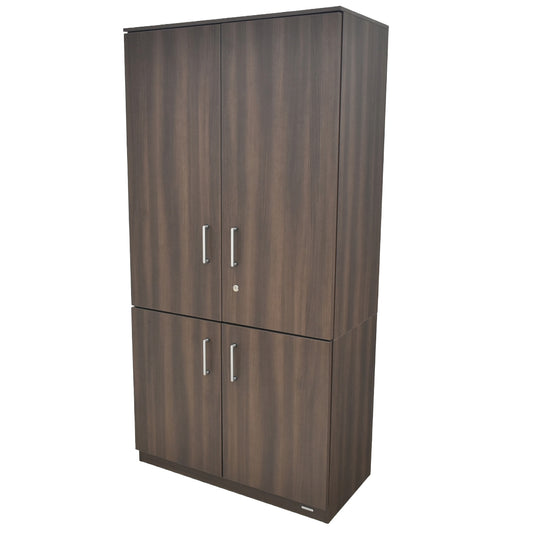 【中古】オカムラ　グレースライン　両開き書庫上下セット　2023年製　全高1800　2026040106【中古オフィス家具】