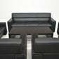 【中古】オカムラ　S-18H　高級応接６点セット　総革張り　ブラック　幅2070　2026040202【中古オフィス家具】