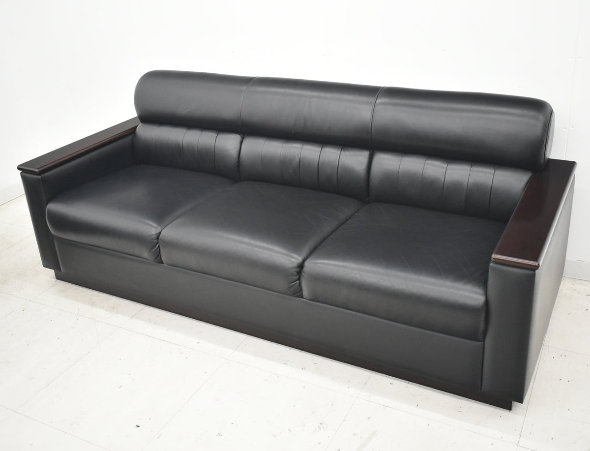 【中古】イトーキ＋ライオン事務器　L-671　応接６点セット　ブラック　幅1905　2026040601【中古オフィス家具】