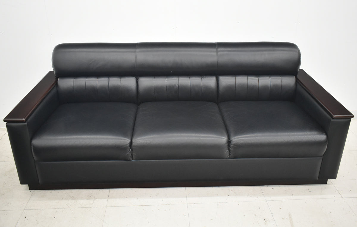 【中古】イトーキ＋ライオン事務器　L-671　応接６点セット　ブラック　幅1905　2026040601【中古オフィス家具】