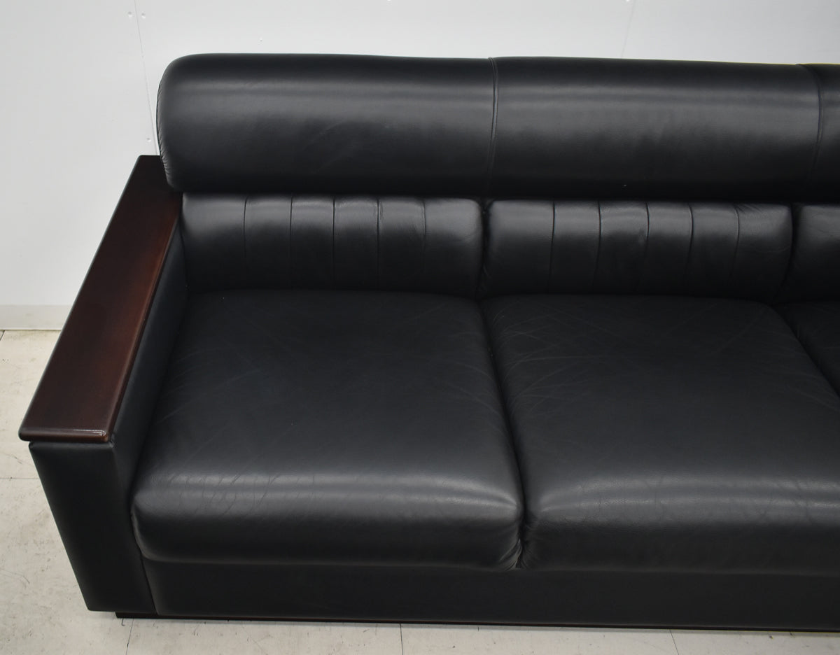 【中古】イトーキ＋ライオン事務器　L-671　応接６点セット　ブラック　幅1905　2026040601【中古オフィス家具】