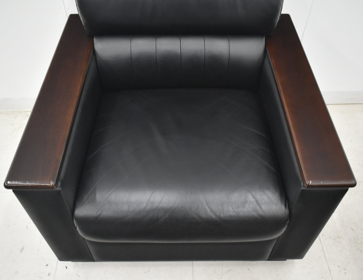 【中古】イトーキ＋ライオン事務器　L-671　応接６点セット　ブラック　幅1905　2026040601【中古オフィス家具】