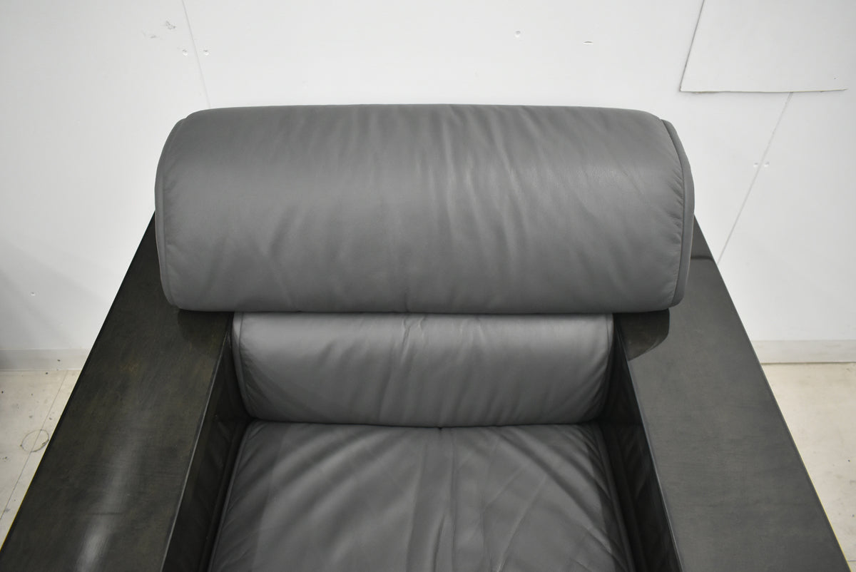 【中古】オカムラ　ニューフォーティ　高級応接８点セット　革張り　バーズアイメープル　幅1980　2026040603【中古オフィス家具】