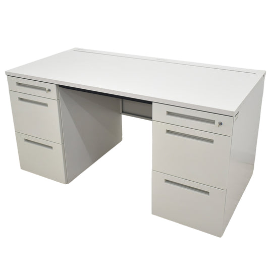 【中古】[難有]イトーキ　CZRシリーズ　両袖机　幅1400×奥行700×高さ（全高）700（mm）　2026040702【中古オフィス家具】