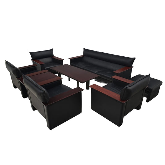 【中古】イトーキ　XBシリーズ　高級応接８点セット　総革張り　幅2025　2026040801【中古オフィス家具】