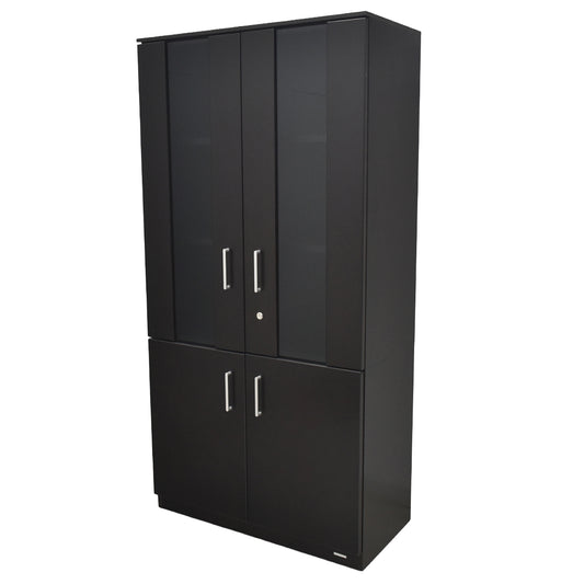 【中古】オカムラ　グレースライン　役員用書棚　ガラス扉　2024年製　全高1800　2026041604【中古オフィス家具】