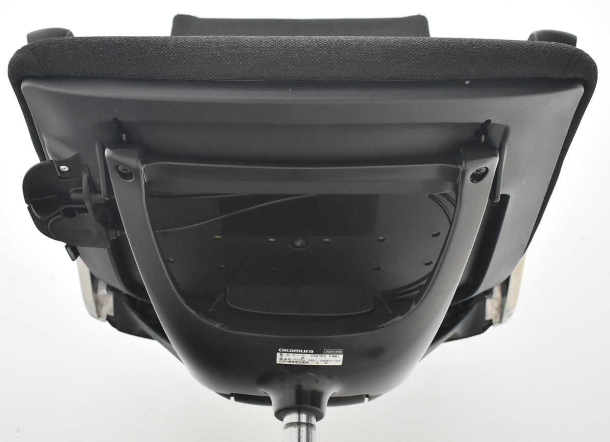 【中古】オカムラ　モードチェア　ハイバック　固定肘　ポリッシュ　ブラック　2026042005【中古オフィス家具】
