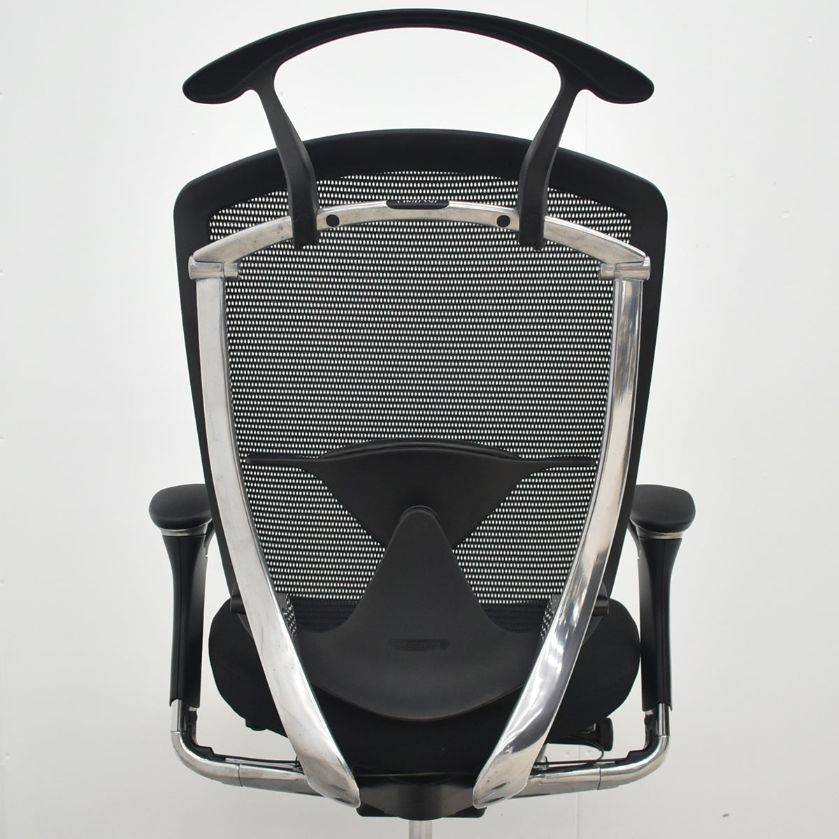 【中古】オカムラ　コンテッサ　可動肘　ランバーサポート　ハンガー　ポリッシュ　ブラック　2026042006【中古オフィス家具】
