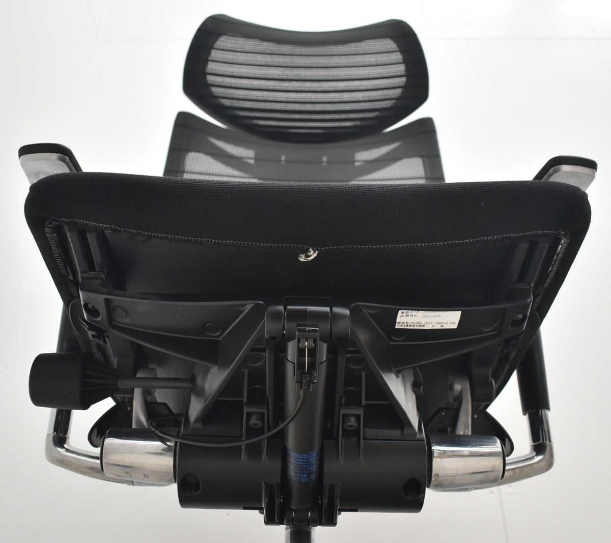 【中古】オカムラ　バロン　エクストラハイバック　可動ヘッドレスト　可動肘（肘パッド新品）グラデーションメッシュ　ランバーサポート　ポリッシュ　ブラック　2026042102【中古オフィス家具】