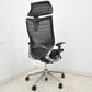 【中古】オカムラ　バロン　エクストラハイバック　可動ヘッドレスト　可動肘（肘パッド新品）グラデーションメッシュ　ランバーサポート　ポリッシュ　ブラック　2026042102【中古オフィス家具】