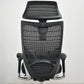 【中古】オカムラ　バロン　エクストラハイバック　可動ヘッドレスト　可動肘（肘パッド新品）グラデーションメッシュ　ランバーサポート　ポリッシュ　ブラック　2026042102【中古オフィス家具】