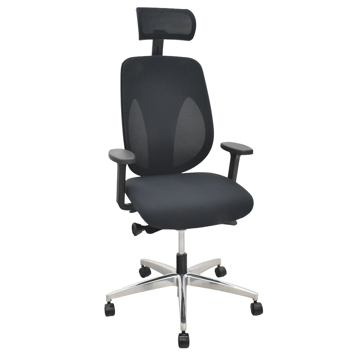 【中古】ジロフレックス　353シリーズ　ヘッドレスト　可動肘　ポリッシュ　ハンガー　ブラック　2026042203【中古オフィス家具】