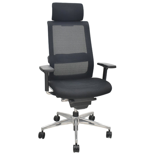 【中古】コクヨ　エアフォート　ヘッドレスト　可動肘　エアランバーサポート　ポリッシュ　ブラック　2026042301【中古オフィス家具】