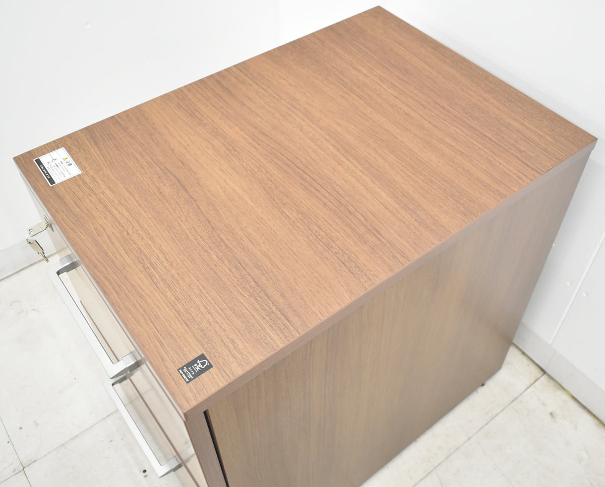 【中古】オカムラ　EX-F300　２段ワゴン　ソフトクロージング機能　幅435　2026042702【中古オフィス家具】