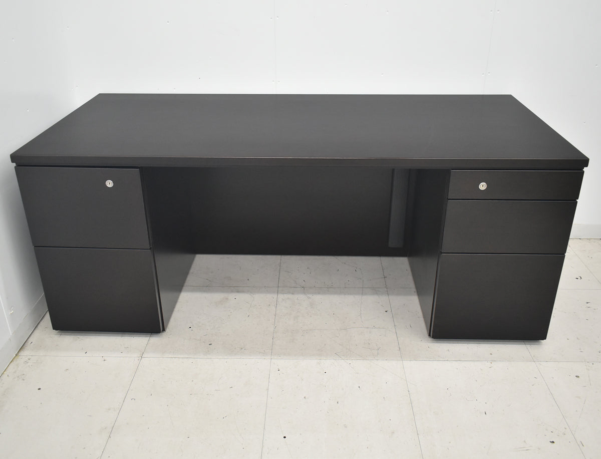 【中古】オカムラ　EX-37　役員用両袖デスク　幅1800　2026042704【中古オフィス家具】