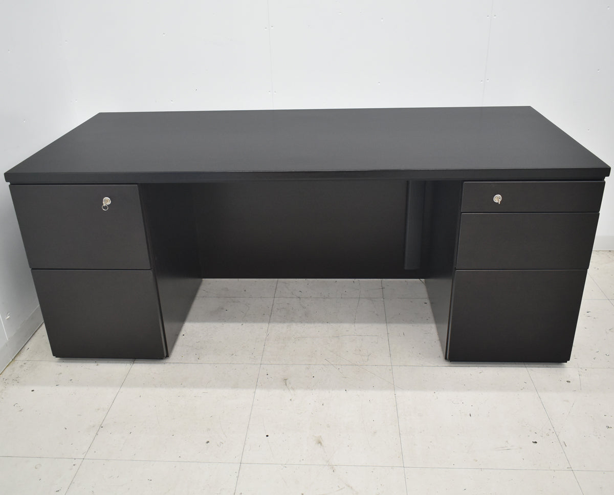 【中古】オカムラ　EX-37　役員用両袖デスク　幅1800　2026043002【中古オフィス家具】