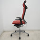 【中古】オカムラ　バロン　エクストラハイバック　可動肘　固定ヘッドレスト　シルバー脚　レッド　2026051402【中古オフィス家具】
