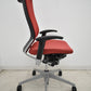 【中古】オカムラ　バロン　エクストラハイバック　可動肘　固定ヘッドレスト　シルバー脚　レッド　2026051402【中古オフィス家具】