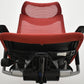【中古】オカムラ　バロン　エクストラハイバック　可動肘　固定ヘッドレスト　シルバー脚　レッド　2026051403【中古オフィス家具】