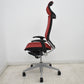 【中古】オカムラ　バロン　エクストラハイバック　可動肘　固定ヘッドレスト　シルバー脚　レッド　2026051404【中古オフィス家具】