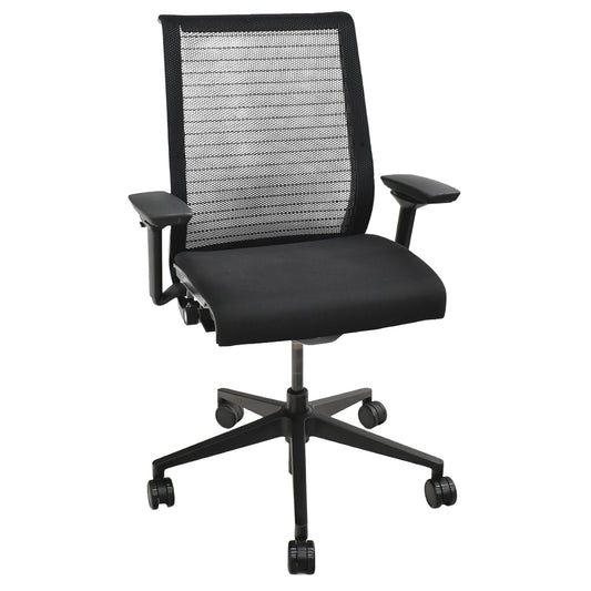 【中古】スチールケース　シンク　可動肘　ブラック　2026052001【中古オフィス家具】