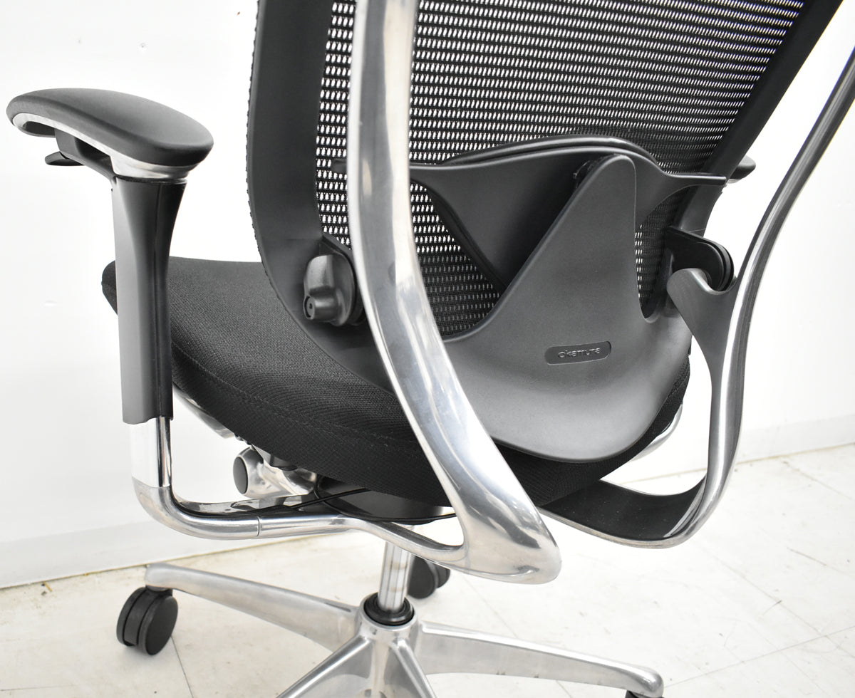 【中古】オカムラ　コンテッサ　ヘッドレスト　可動肘　ランバーサポート　肘パッド新品　ブラック　2026052301【中古オフィス家具】