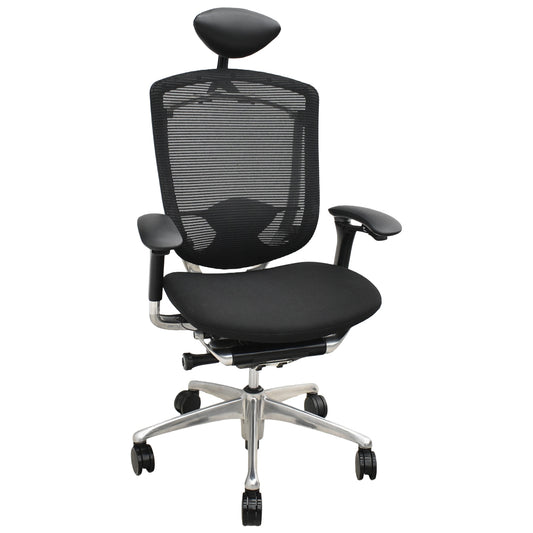 【中古】オカムラ　コンテッサ　ヘッドレスト　可動肘　ランバーサポート　肘パッド新品　ブラック　2026052301【中古オフィス家具】