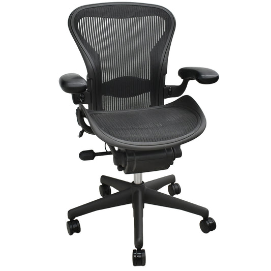 【中古】ハーマンミラー　アーロンチェア　Aサイズ　フル装備　ランバーサポート　ブラック　2026052506【中古オフィス家具】