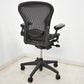 【中古】ハーマンミラー　アーロンチェア　Aサイズ　フル装備　ランバーサポート　ガスシリンダー新品　ブラック　2026052705【中古オフィス家具】