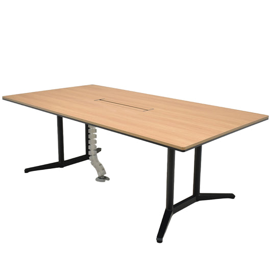 【中古】オカムラ　ラティオ２　大型会議テーブル　中央配線ダクト付　幅2100　2026060304【中古オフィス家具】