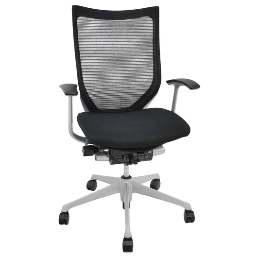 【中古】オカムラ　バロン　ハイバック　固定肘　ブラック　2026060601【中古オフィス家具】