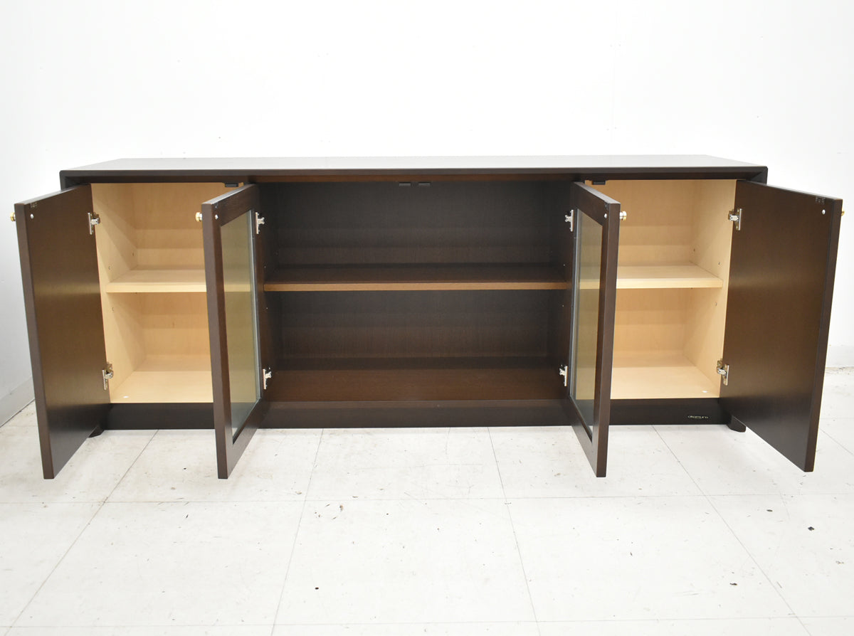 【中古】オカムラ　クレデンザ　高級サイドボード　幅1800　中央ガラス扉　2026060802【中古オフィス家具】