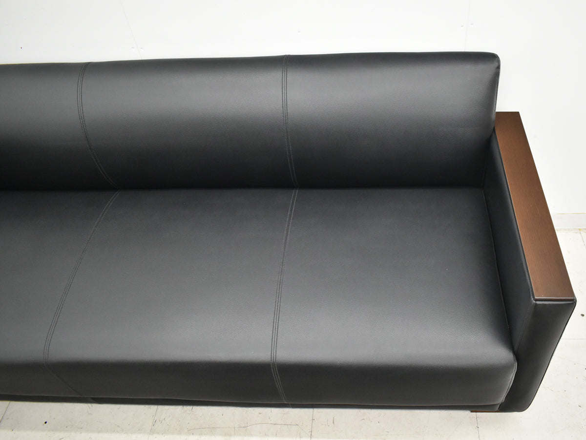【中古】オカムラ＋イトーキ　ALシリーズ　応接４点セット　ブラック　幅1830　2026061902【中古オフィス家具】