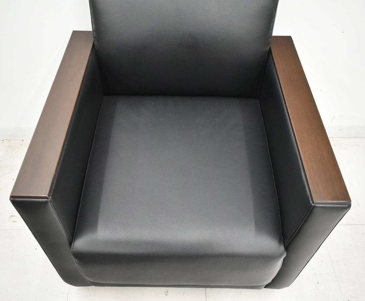 【中古】オカムラ＋イトーキ　ALシリーズ　応接４点セット　ブラック　幅1830　2026061902【中古オフィス家具】