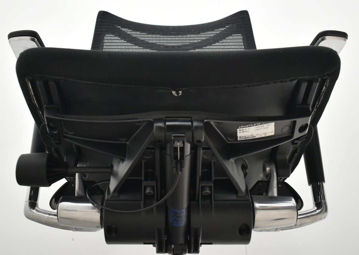 【中古】オカムラ　バロン　ハイバック　可動肘　ポリッシュ　ブラック　2017年製　2026062302【中古オフィス家具】