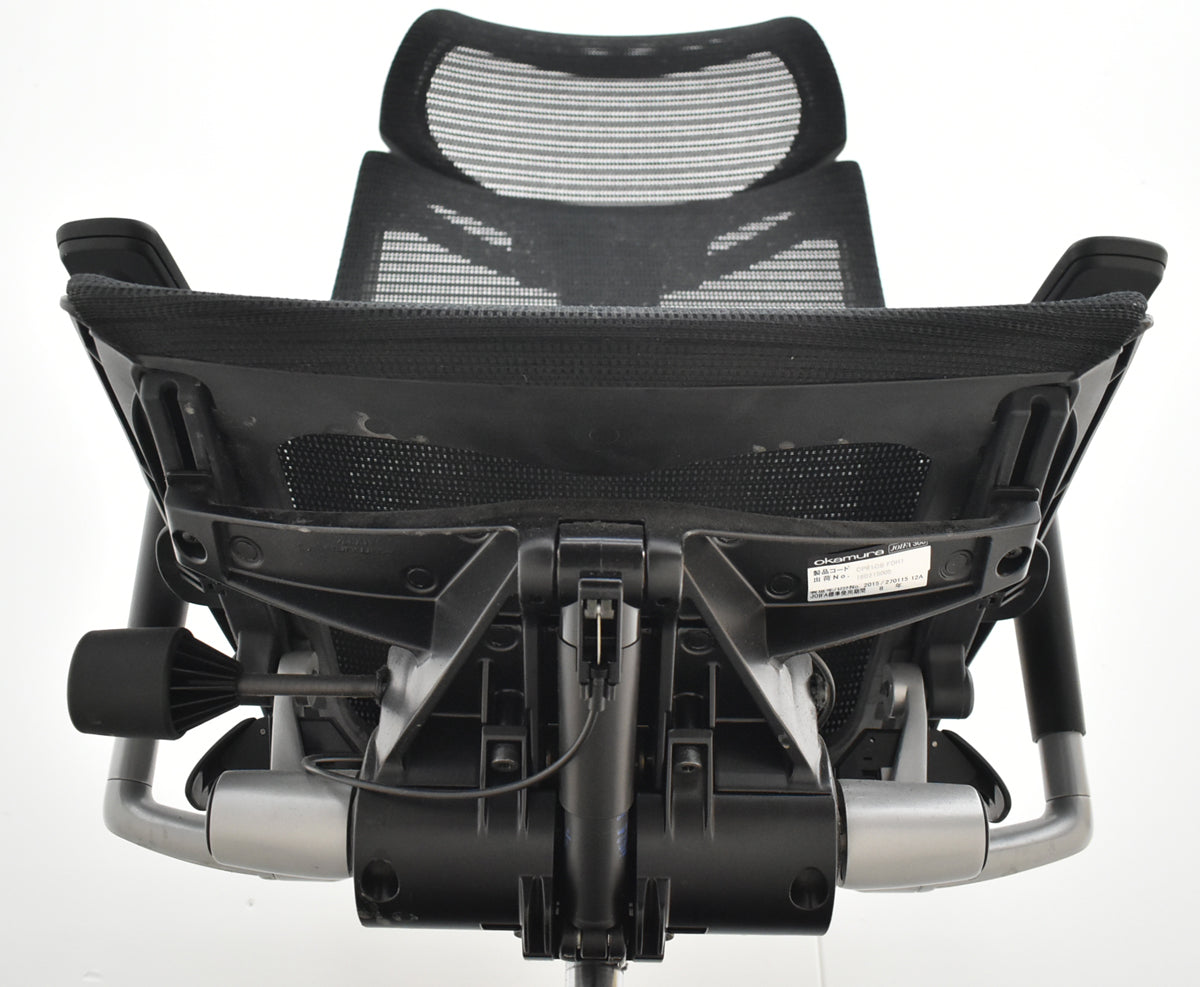 【中古】オカムラ　バロン　エクストラハイバック　可動肘　可動ヘッドレスト　ランバーサポート　ブラック　2026062303【中古オフィス家具】