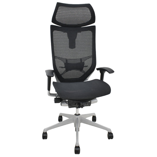 【中古】オカムラ　バロン　エクストラハイバック　可動肘　可動ヘッドレスト　ランバーサポート　ブラック　2026062303【中古オフィス家具】