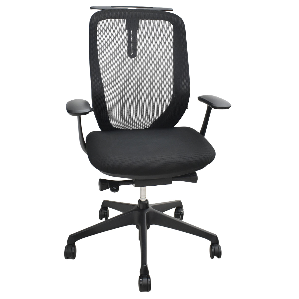【中古】オカムラ　シルフィ　ハイバック　固定肘　ハンガー　前傾機能　バックカーブアジャスト　ブラック　2026062403【中古オフィス家具】