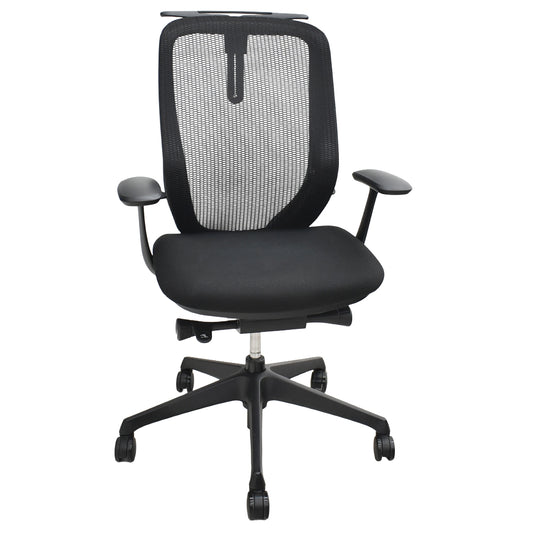 【中古】オカムラ　シルフィ　ハイバック　固定肘　ハンガー　前傾機能　バックカーブアジャスト　ブラック　2026062403【中古オフィス家具】