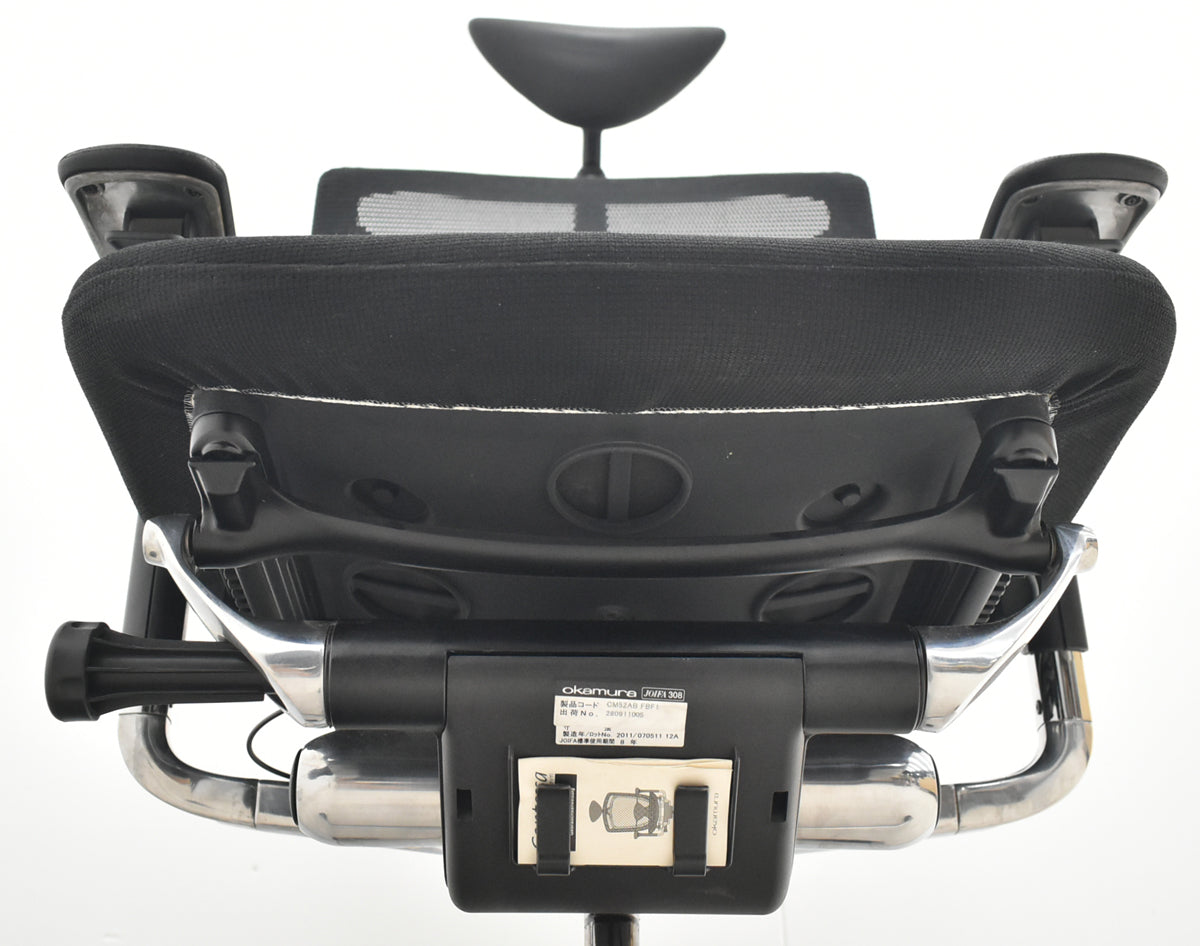 【中古】オカムラ　コンテッサ　ヘッドレスト　可動肘　ランバーサポート　ポリッシュ　ブラック　2026062502【中古オフィス家具】