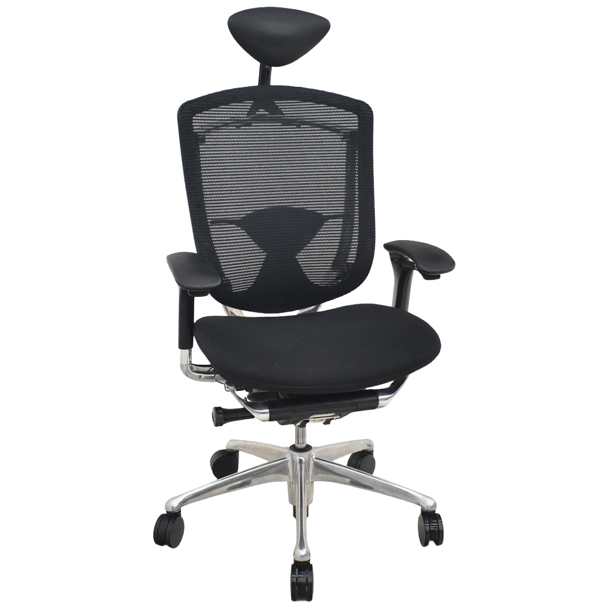 【中古】オカムラ　コンテッサ　ヘッドレスト　可動肘　ランバーサポート　ポリッシュ　ブラック　2026062502【中古オフィス家具】