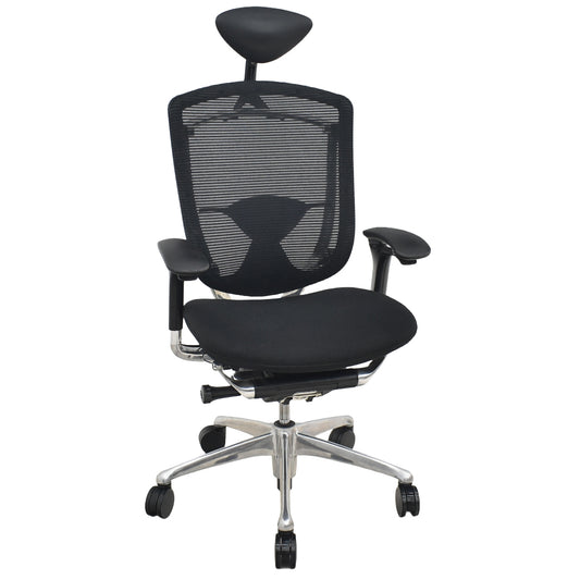 【中古】オカムラ　コンテッサ　ヘッドレスト　可動肘　ランバーサポート　ポリッシュ　ブラック　2026062502【中古オフィス家具】