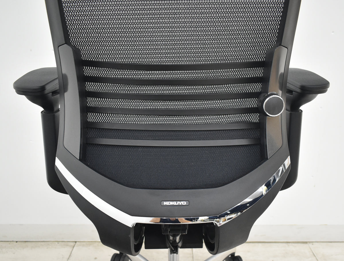 【中古】コクヨ　ベゼル　エクストラハイバック　可動ヘッドレスト　可動肘（クランクスライドアーム）ウェブモーションサポート　ポリッシュ　2020年製　ブラック　2026062503【中古オフィス家具】