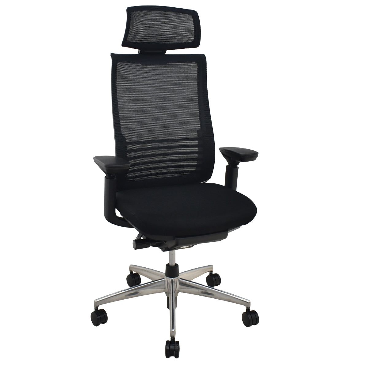 【中古】コクヨ　ベゼル　エクストラハイバック　可動ヘッドレスト　可動肘（クランクスライドアーム）ウェブモーションサポート　ポリッシュ　2020年製　ブラック　2026062503【中古オフィス家具】