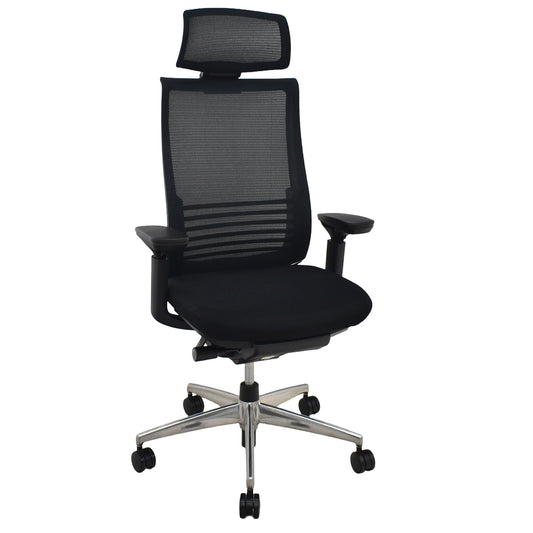 【中古】コクヨ　ベゼル　エクストラハイバック　可動ヘッドレスト　可動肘（クランクスライドアーム）ウェブモーションサポート　ポリッシュ　2020年製　ブラック　2026062503【中古オフィス家具】