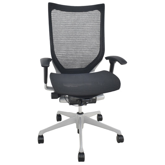 【中古】[難有]オカムラ　バロン　ハイバック　可動肘　ブラック　2026062601【中古オフィス家具】