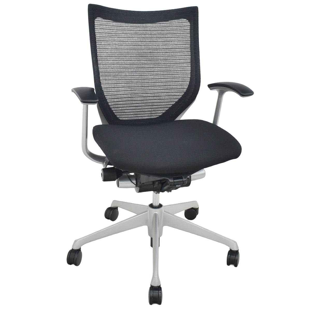 【中古】オカムラ　バロン　ローバック　固定肘　肘パッド新品　ブラック　2026062901【中古オフィス家具】