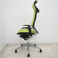 【中古】オカムラ　バロン　エクストラハイバック　可動肘　固定ヘッドレスト　ライムグリーン　2026070602【中古オフィス家具】