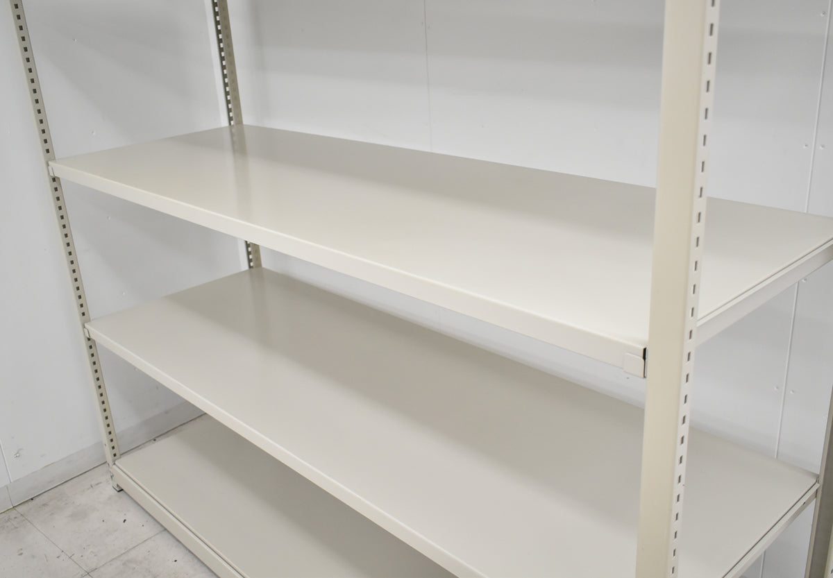 【中古】メーカー不明　中軽量棚　ボトルレスタイプ　幅1800×奥行600×高さ（全高）2400(mm)　2026070701【中古オフィス家具】