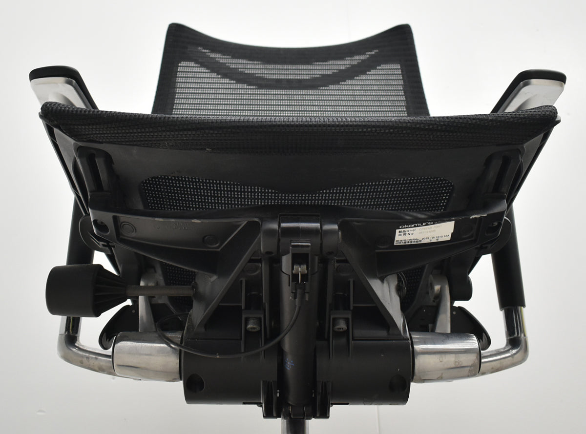 【中古】オカムラ　バロン　可動肘　ハイバック　ポリッシュ　ブラック　2026070802【中古オフィス家具】